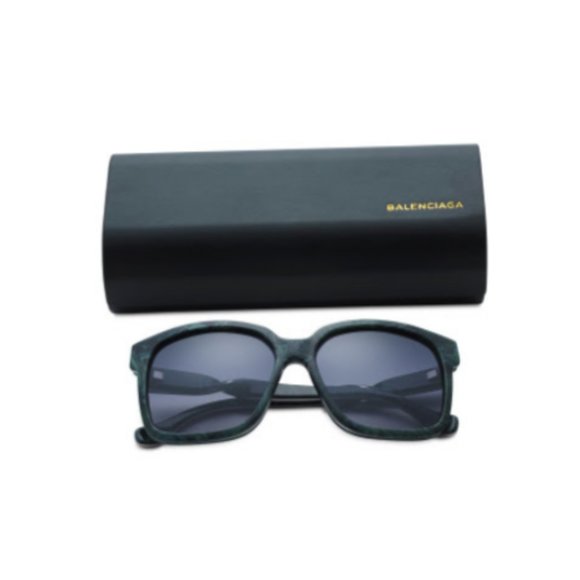 BALENCIAGA 💚 Chic! Unique Dark Green Twist Sunglasses - Picture 1 of 1